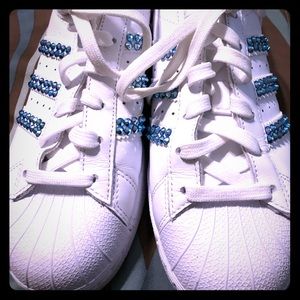 Custom stoned Adidas tennis shoes